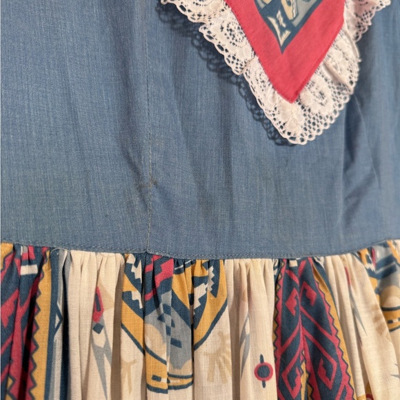 Medium Vintage Square Dance Recycled Sheet Dress - Picture 3 of 3